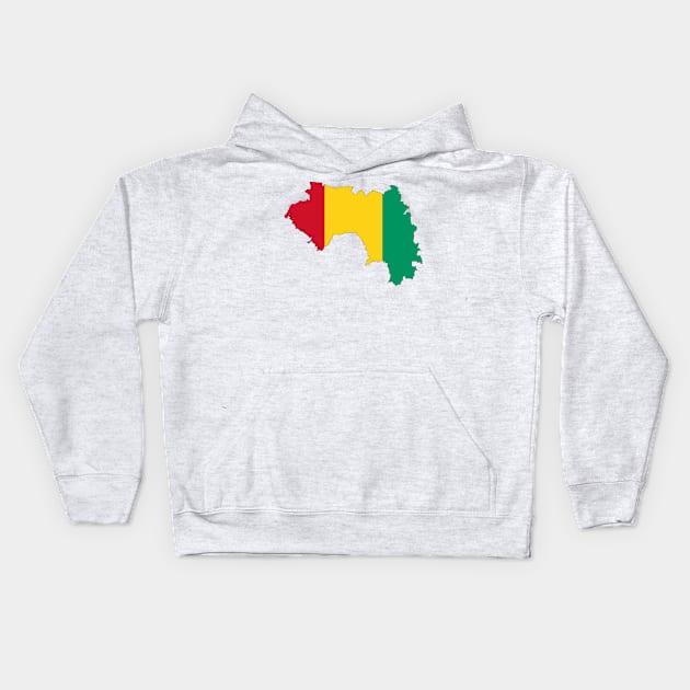 Guinea Flag Map Kids Hoodie by Historia